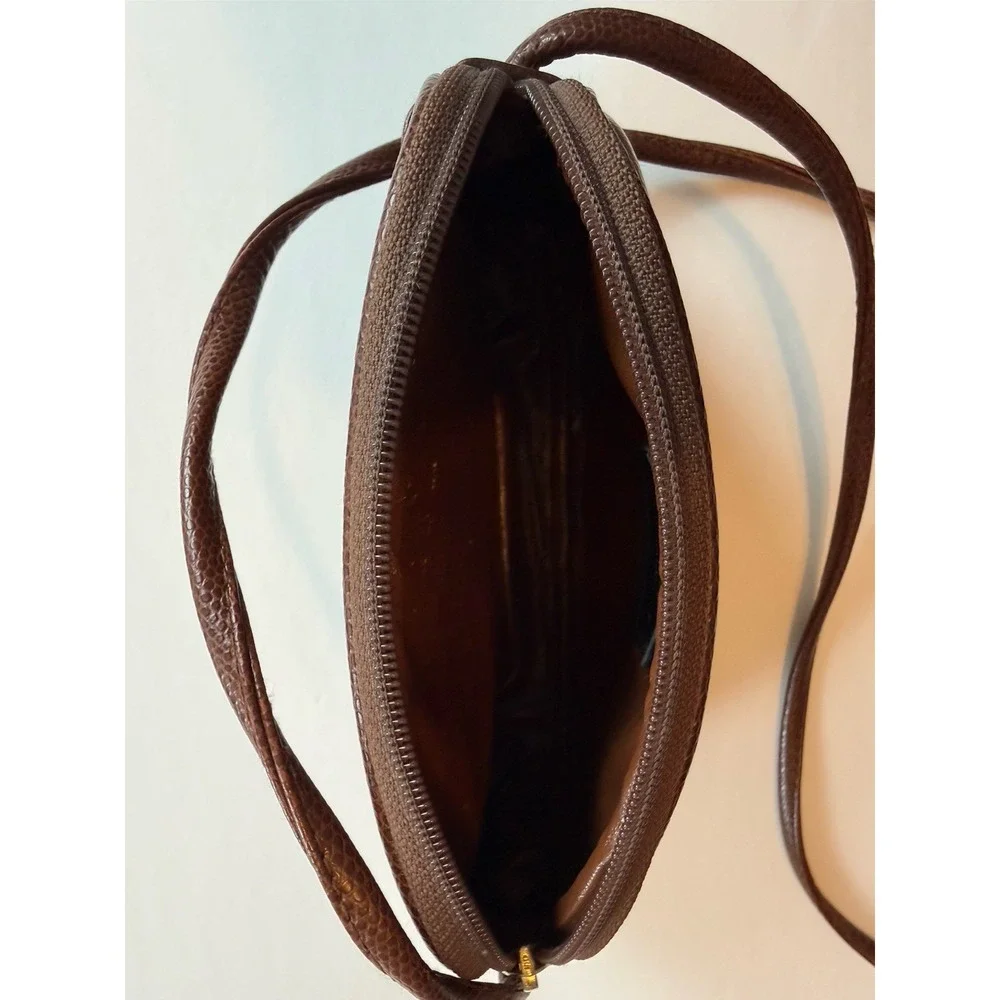 Liz Claiborne Vintage 90s Womens Brown Leather Mini Crossbody Bag Shoulder Purse